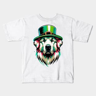 Anatolian Shepherd Dog Celebrates Saint Patrick's Day Kids T-Shirt